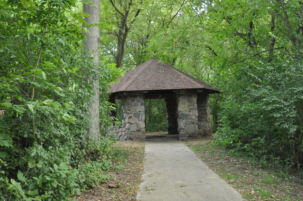 "Witches Tower", a CCC-built shelter in Blackhawk State Park, Wildlife Preserve Area (Area A), near Lake View, Iowa