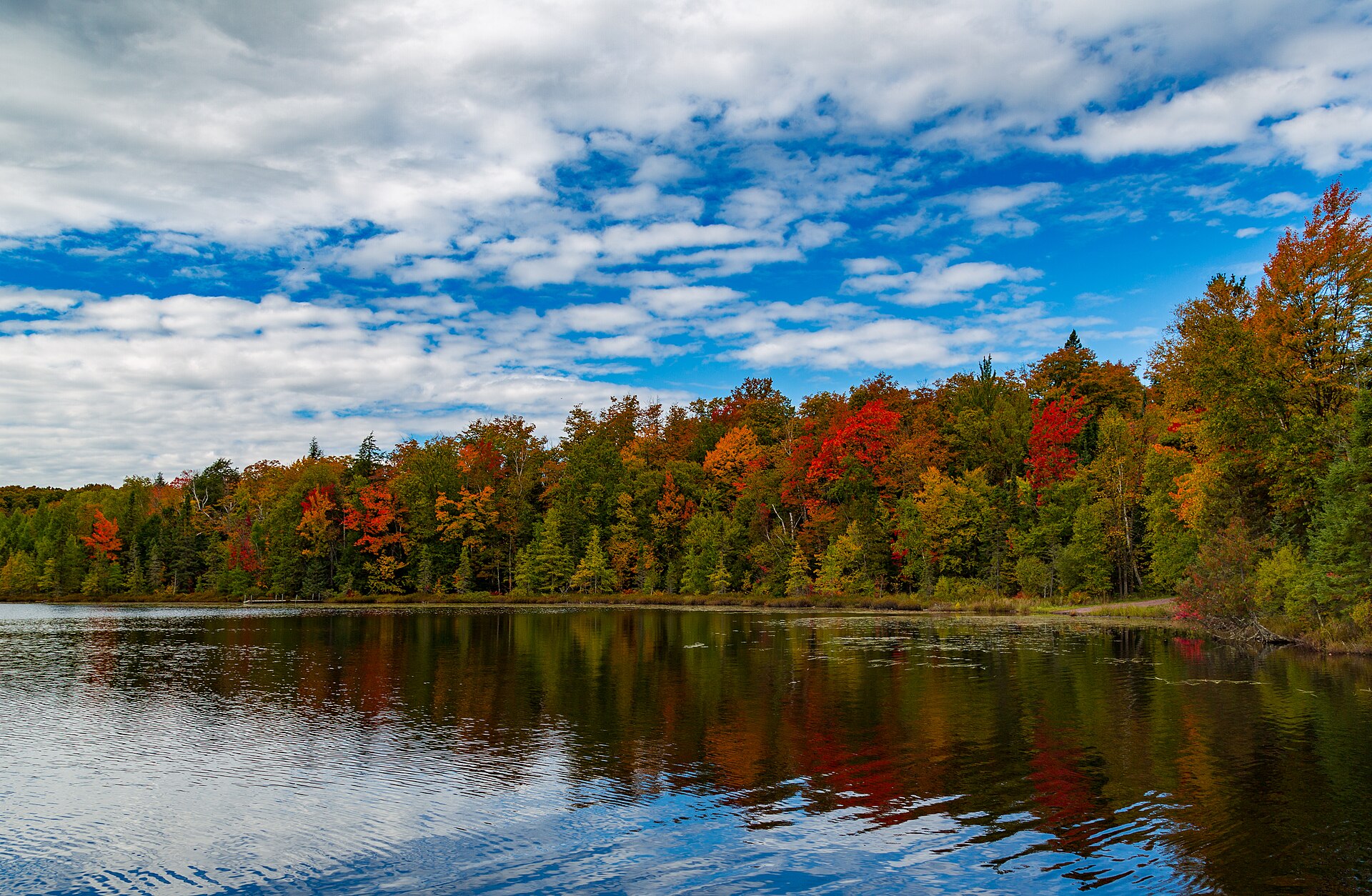 Fall colors on Henry Lake in Gogebic County