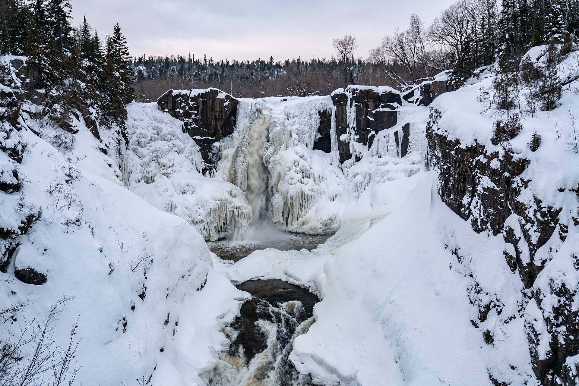 Winter Sunset at High Falls - Grand Portage State Park