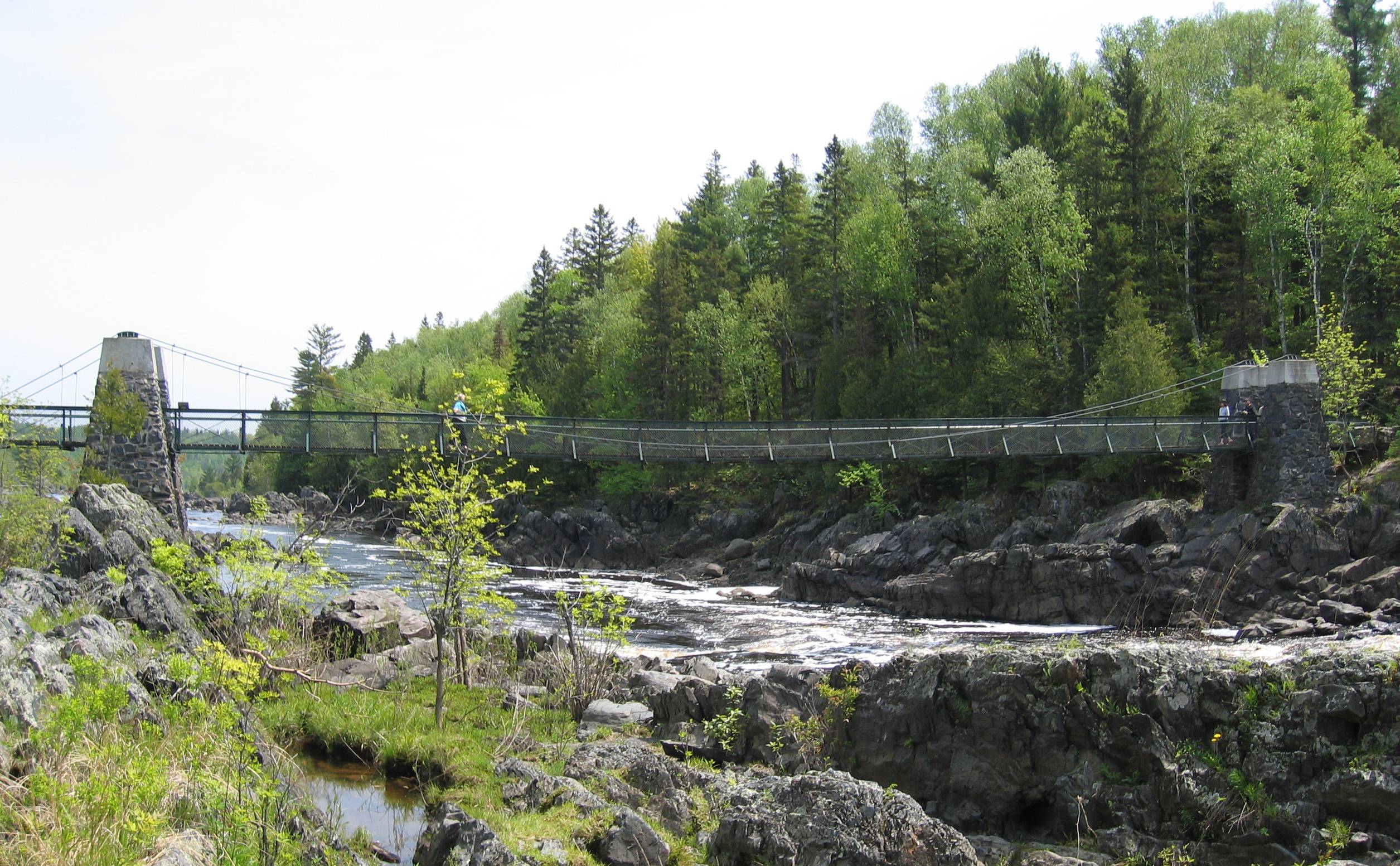 The swinging bridge over the St. Louis River, prior to flood damage in June 2012