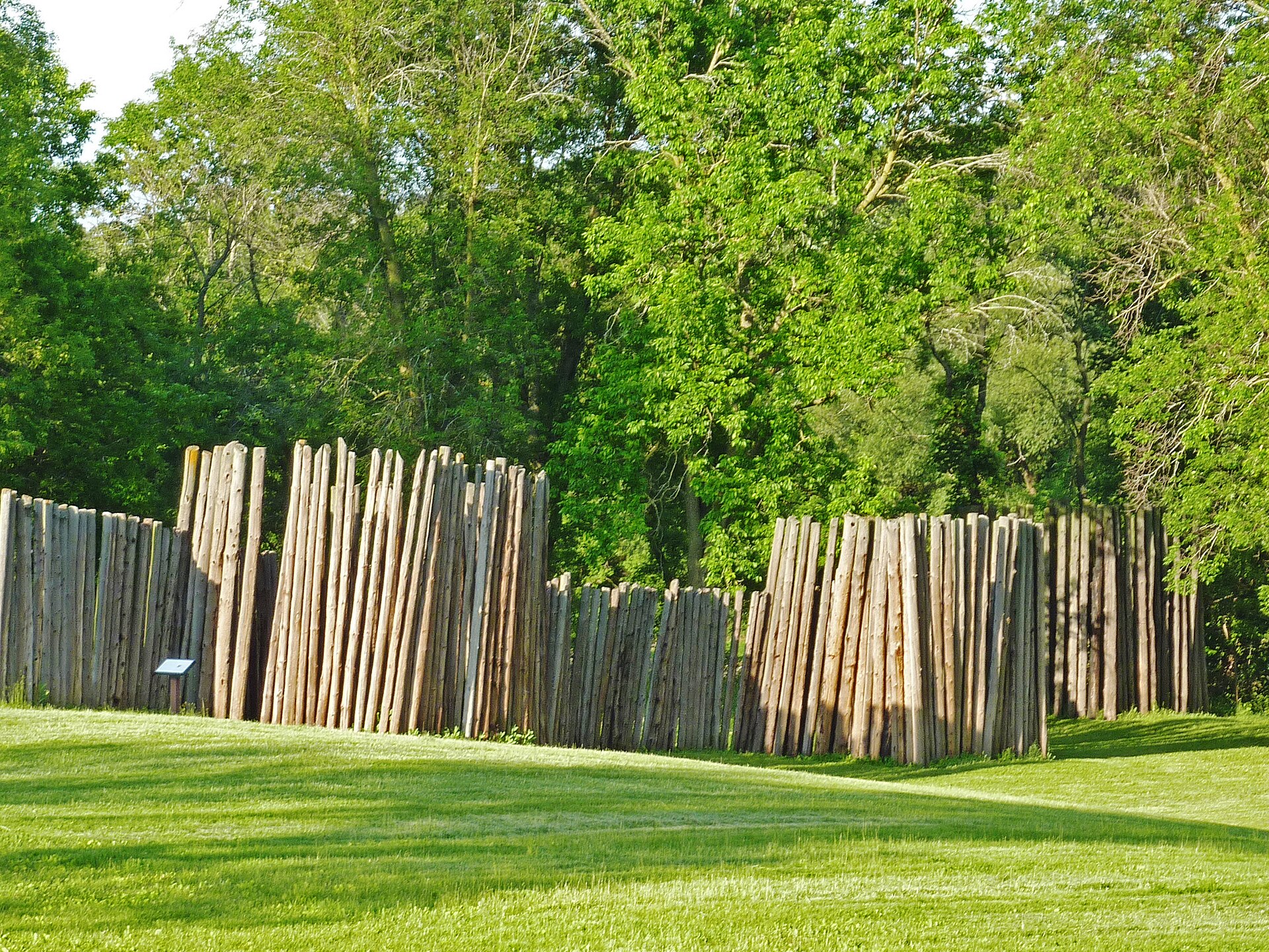 Reconstructed stockade near the Crawfish River