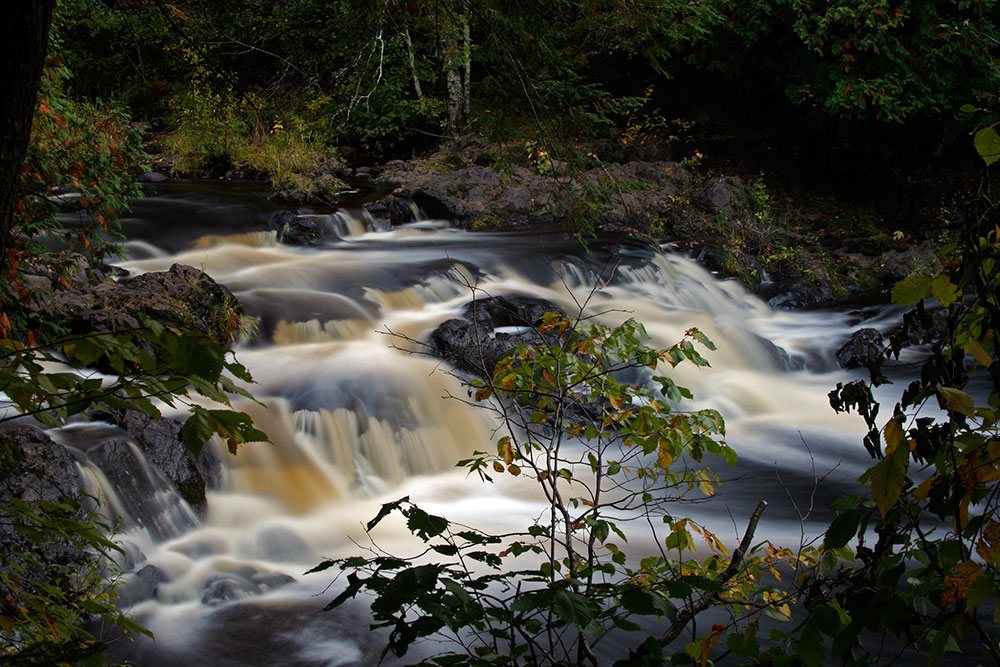 scene at Copper Falls State Park in Wisconsin